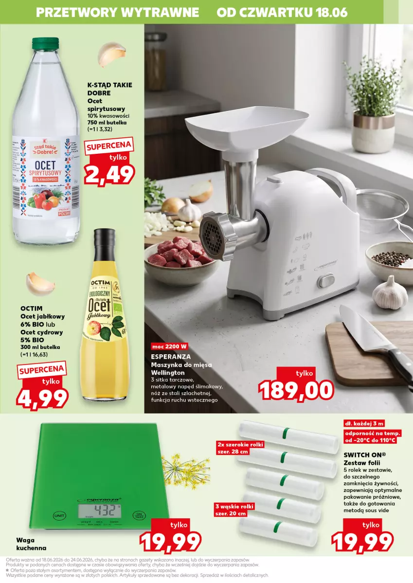 Gazetka promocyjna Kaufland - Kaufland - ważna 18.06 do 24.06.2026 - strona 15 - produkty: Maszynka, Ocet, Por, Rolki, Szynka, Waga