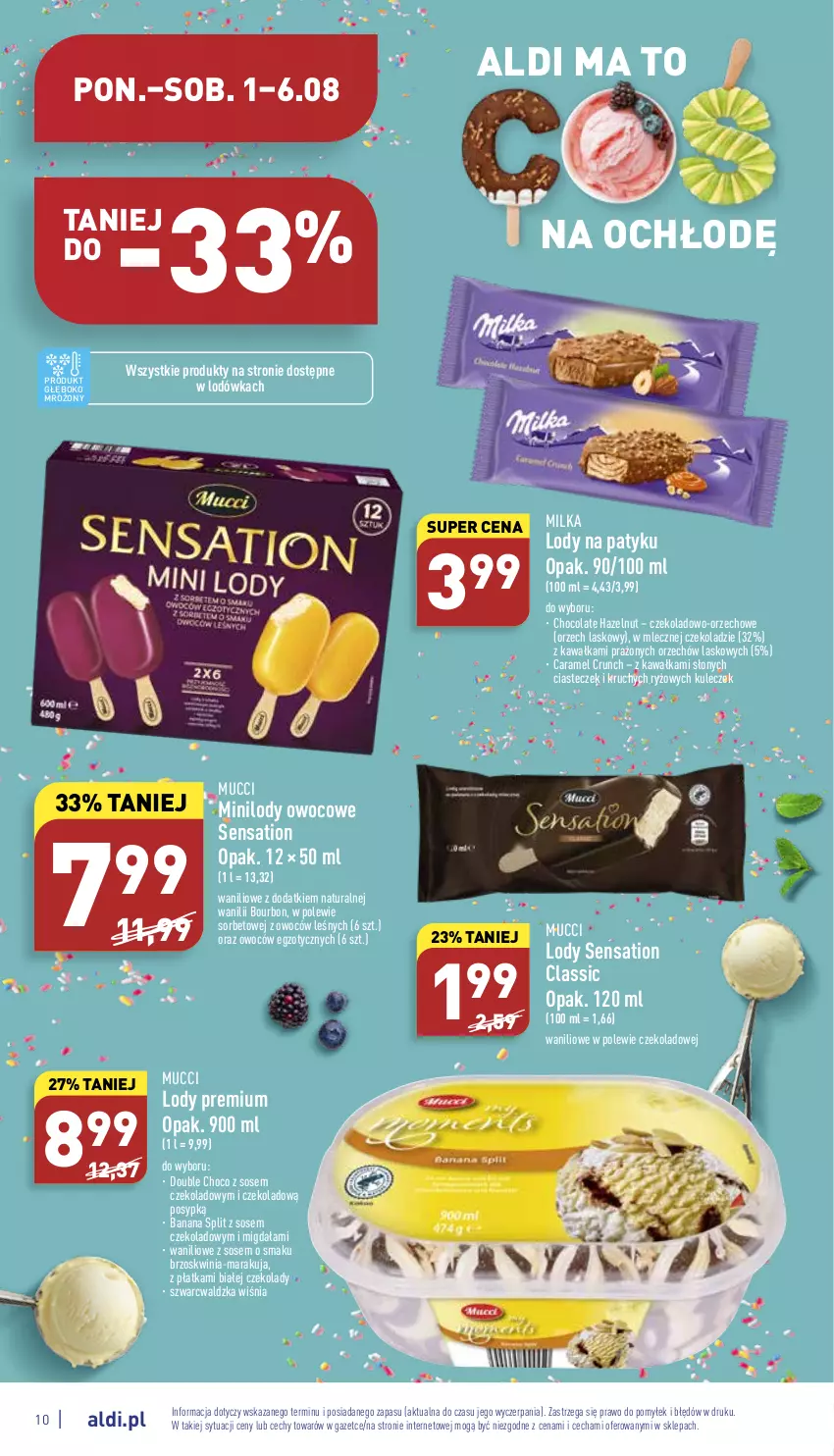 Gazetka promocyjna Aldi - Katalog spożywczy - ważna 01.08 do 06.08.2022 - strona 10 - produkty: Bourbon, Kawa, Lodówka, Lody, Milka, Ryż, Sati, Sos