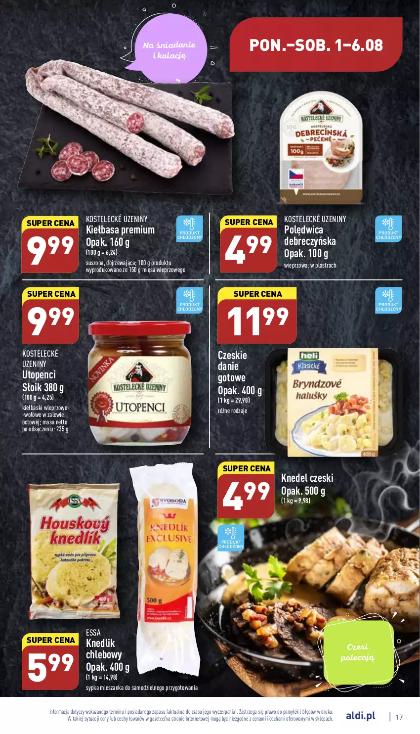 Gazetka promocyjna Aldi - Katalog spożywczy - ważna 01.08 do 06.08.2022 - strona 17 - produkty: Chleb, Danie gotowe, Kiełbasa, Polędwica, Top