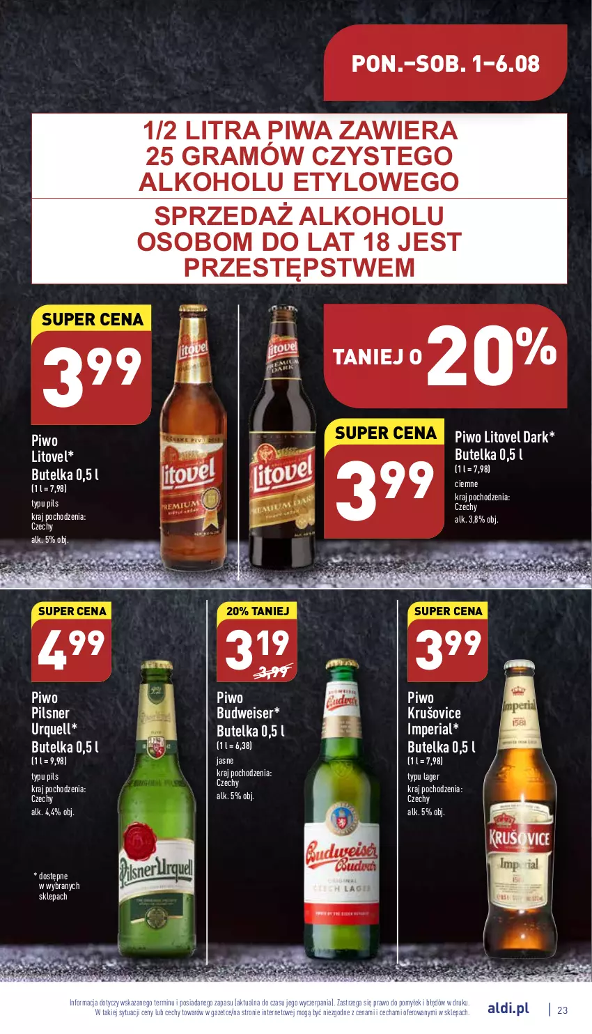 Gazetka promocyjna Aldi - Katalog spożywczy - ważna 01.08 do 06.08.2022 - strona 23 - produkty: Gra, Pilsner Urquell, Piwa, Piwo, Ser