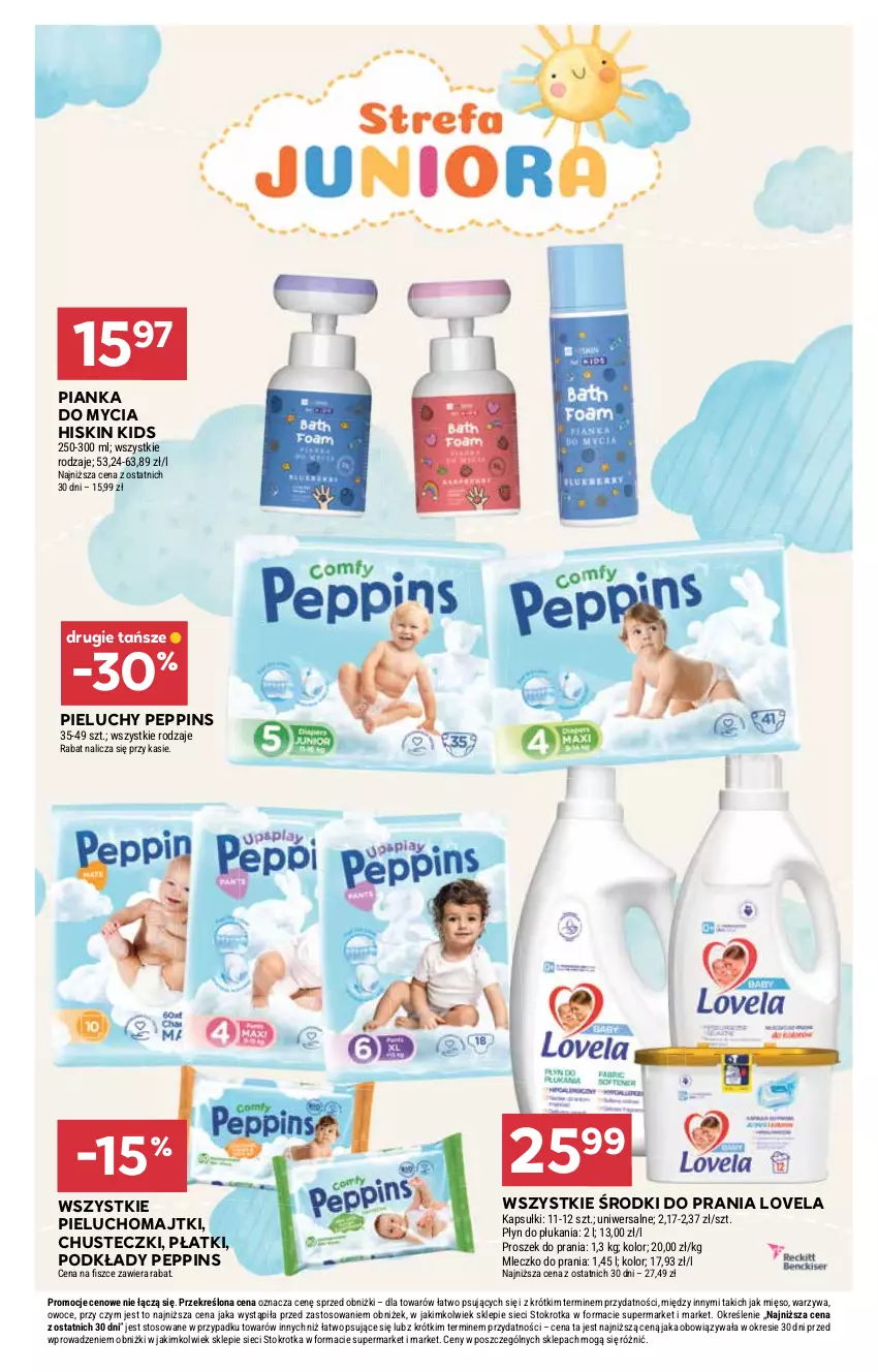 Gazetka promocyjna Stokrotka - Supermarket - ważna 25.09 do 01.10.2025 - strona 33 - produkty: Chusteczki, Lovela, Majtki, Mięso, Mleczko, Mleczko do prania, Owoce, Pieluchomajtki, Pieluchy, Płyn do płukania, Podkład, Proszek do prania, Warzywa