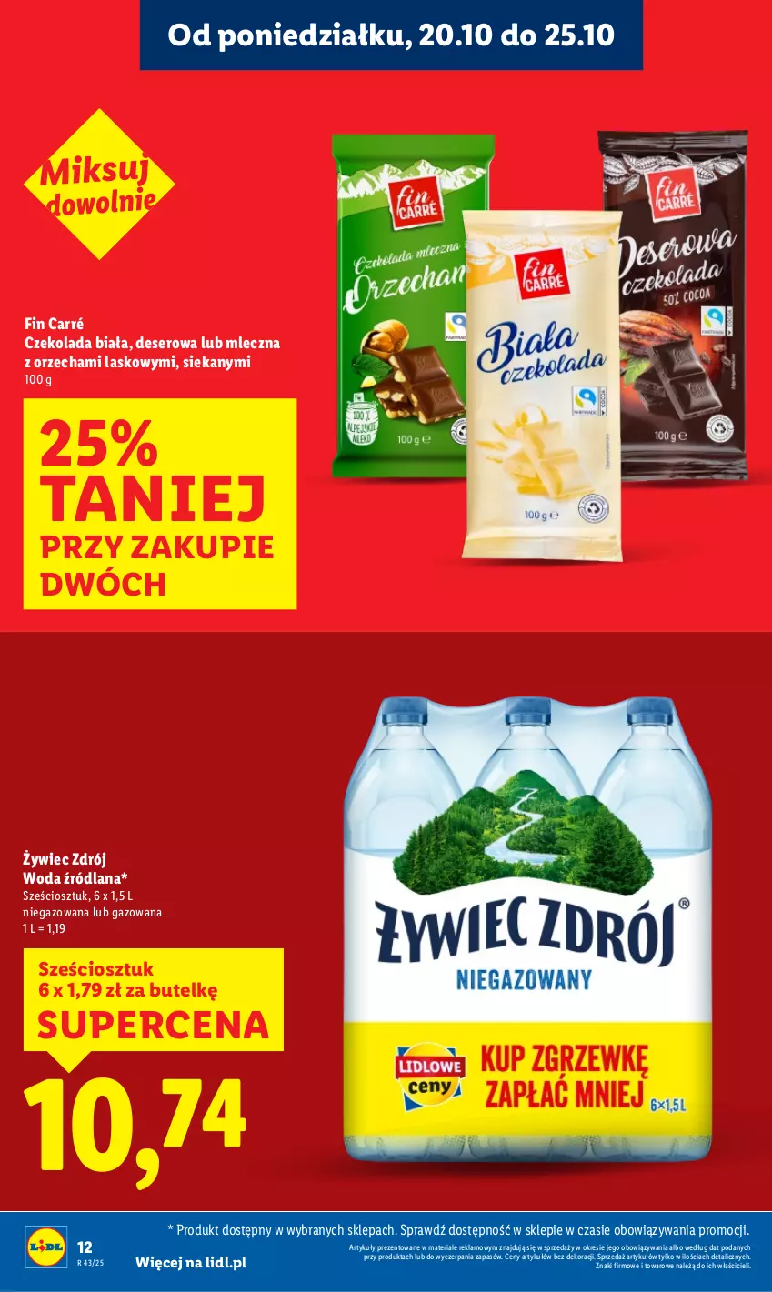 Gazetka promocyjna Lidl - GAZETKA - ważna 20.10 do 22.10.2025 - strona 12 - produkty: Czekolada, Deser, LANA, Ser, Woda