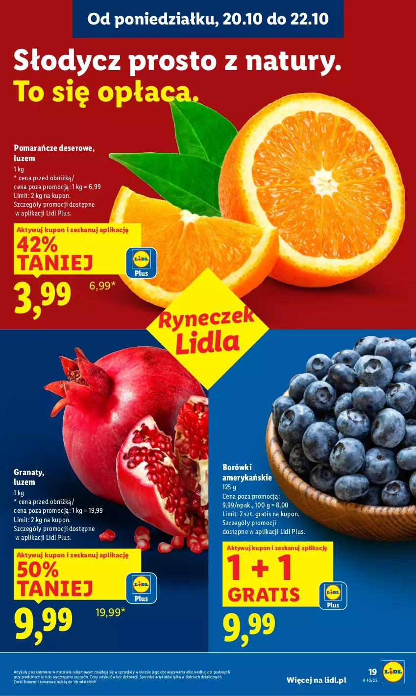 Gazetka promocyjna Lidl - GAZETKA - ważna 20.10 do 22.10.2025 - strona 19 - produkty: Deser, Gra, Granat, Pomarańcze, Ser
