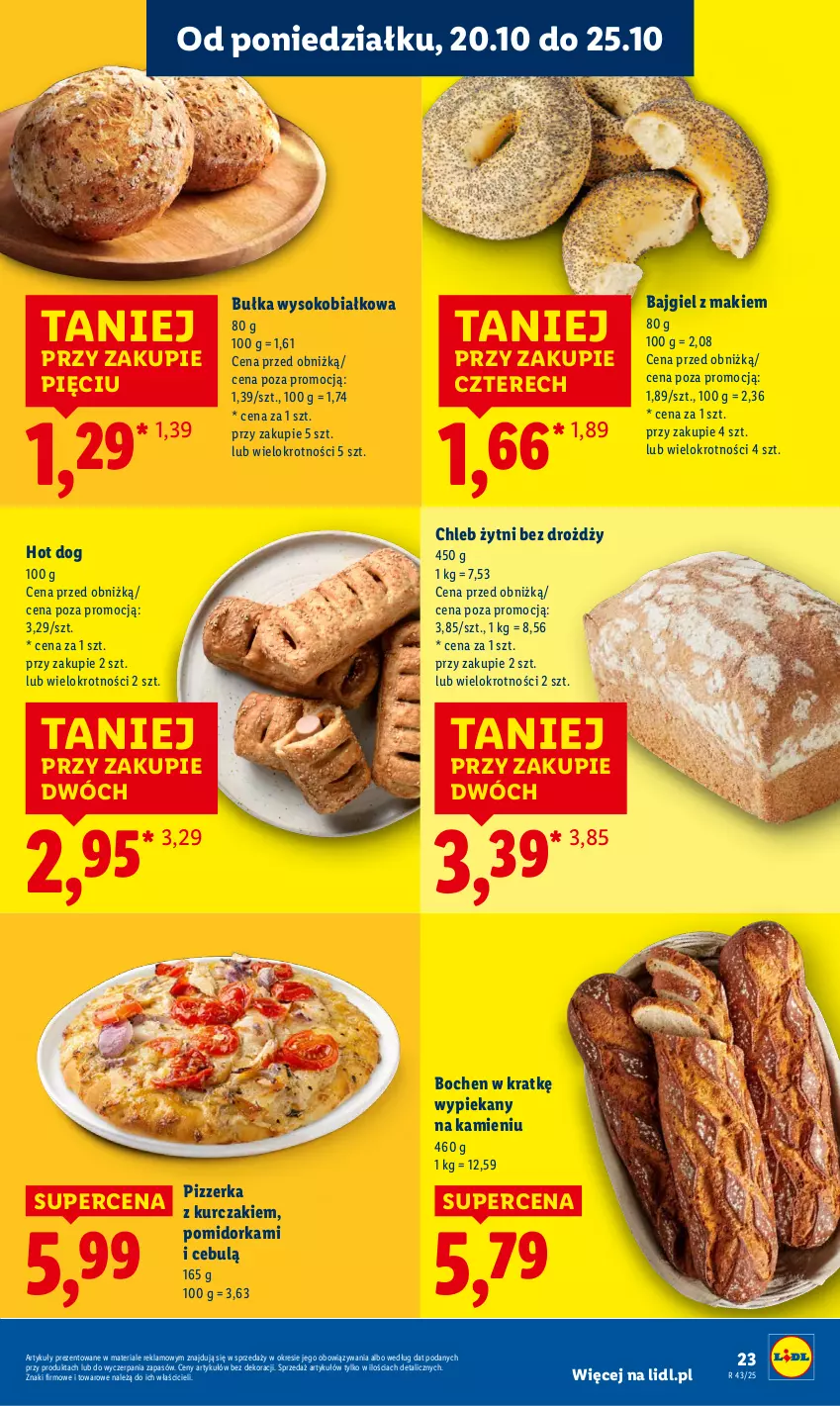 Gazetka promocyjna Lidl - GAZETKA - ważna 20.10 do 22.10.2025 - strona 23 - produkty: Bułka, Chleb, Hot dog, Kurczak, Orka, Sok