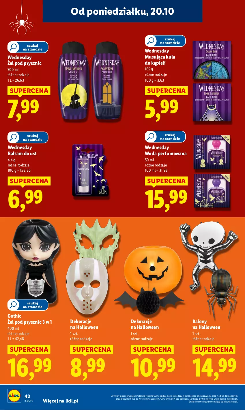 Gazetka promocyjna Lidl - GAZETKA - ważna 20.10 do 22.10.2025 - strona 42 - produkty: Balony, Balsam do ust, Gothic, Kula do kąpieli, Mus, Perfum, Woda, Woda perfumowana