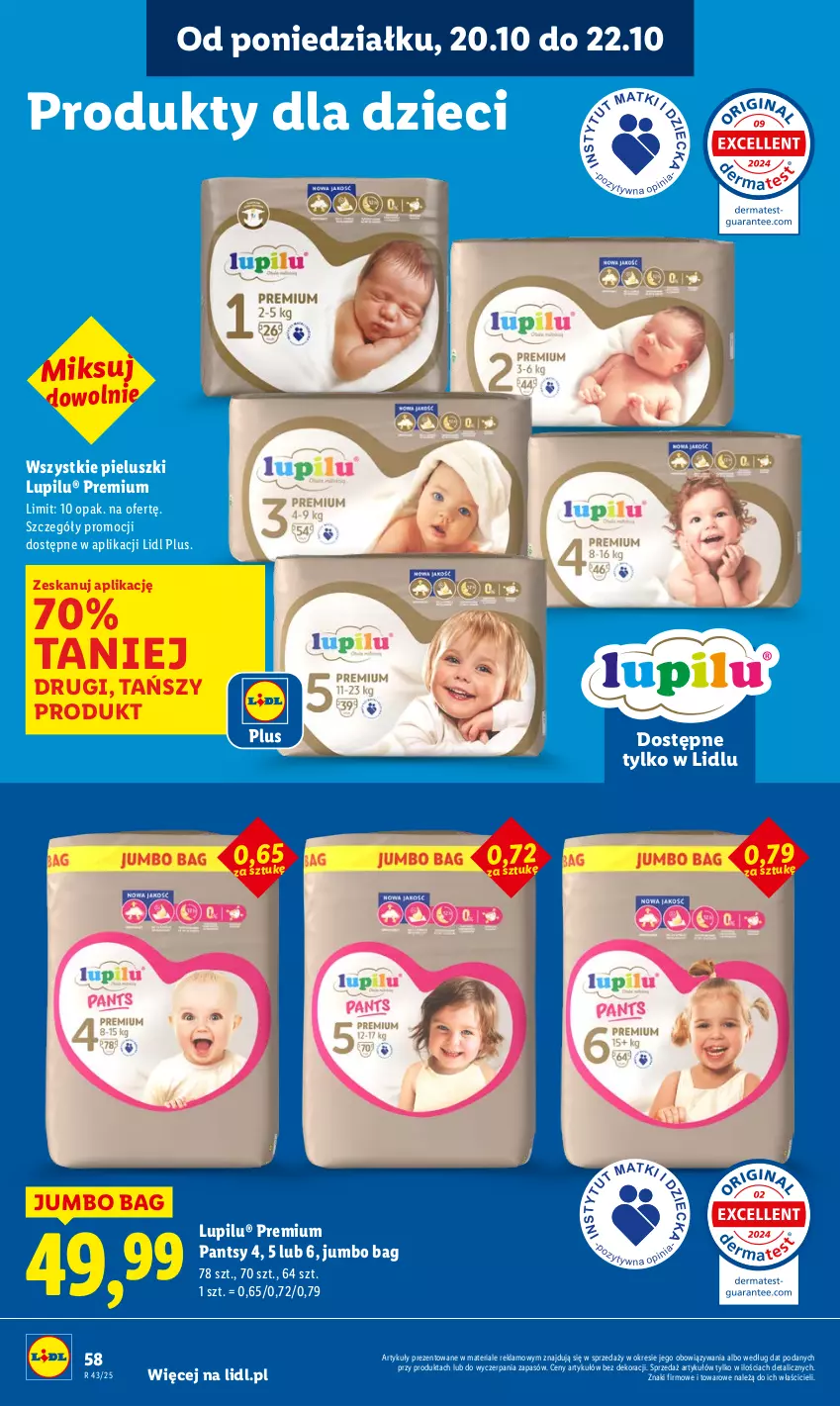 Gazetka promocyjna Lidl - GAZETKA - ważna 20.10 do 22.10.2025 - strona 58 - produkty: Dzieci, O Bag