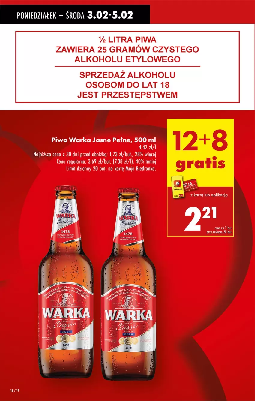 Gazetka promocyjna Biedronka - Od Poniedziałku - ważna 03.02 do 08.02.2025 - strona 18 - produkty: Gra, Piwa, Piwo, Warka