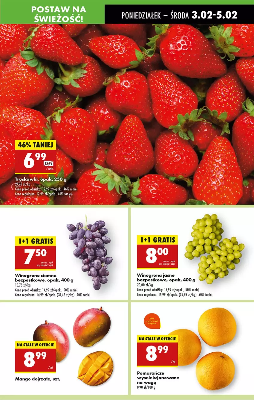 Gazetka promocyjna Biedronka - Od Poniedziałku - ważna 03.02 do 08.02.2025 - strona 23 - produkty: Mango, Pomarańcze, Wino, Winogrona