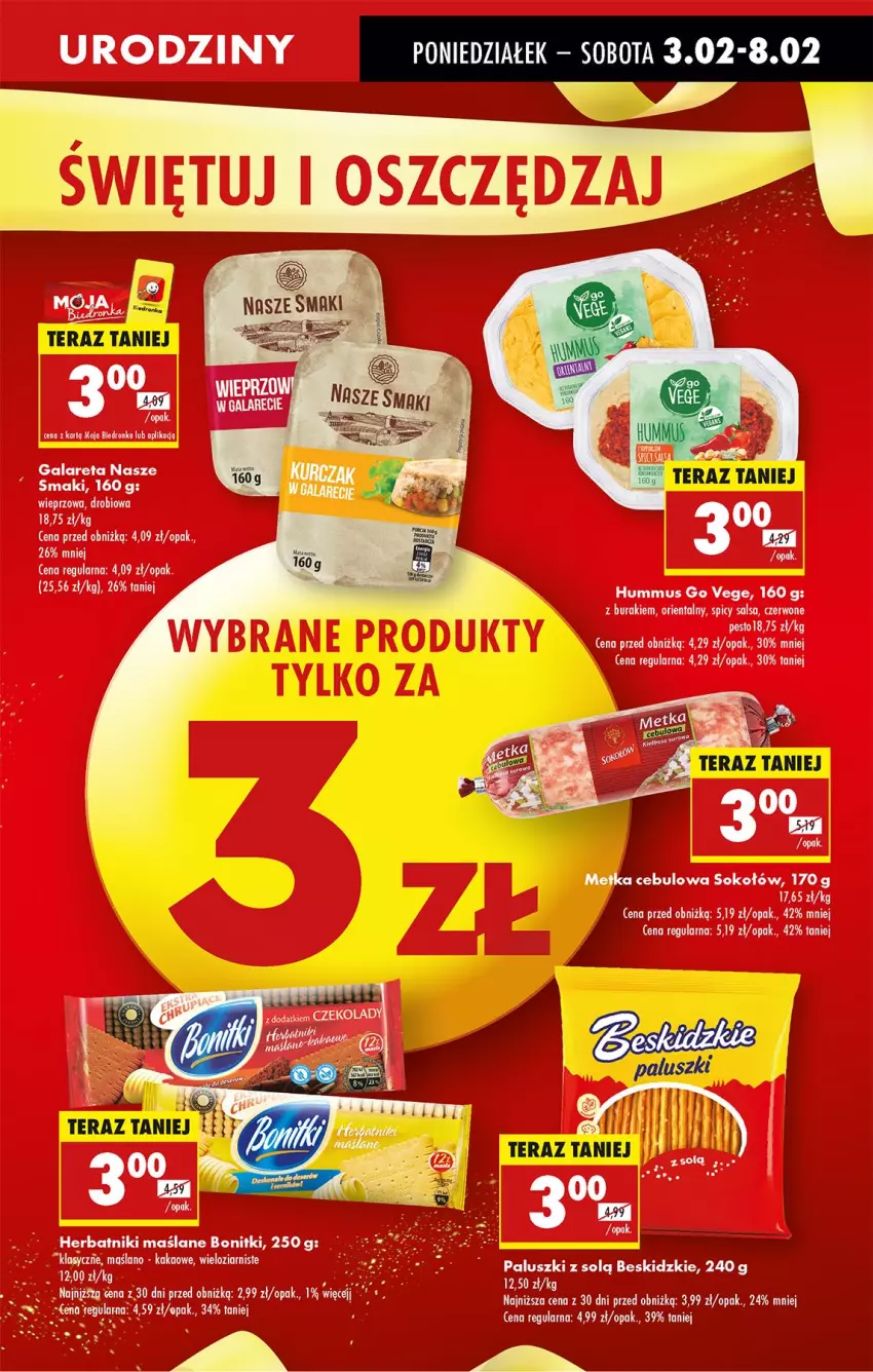 Gazetka promocyjna Biedronka - Od Poniedziałku - ważna 03.02 do 08.02.2025 - strona 29 - produkty: Beskidzki, Bonitki, Buraki, Gala, Herbatniki, Hummus, Kakao, Mus, Pesto, Salsa, Sok, Sokołów