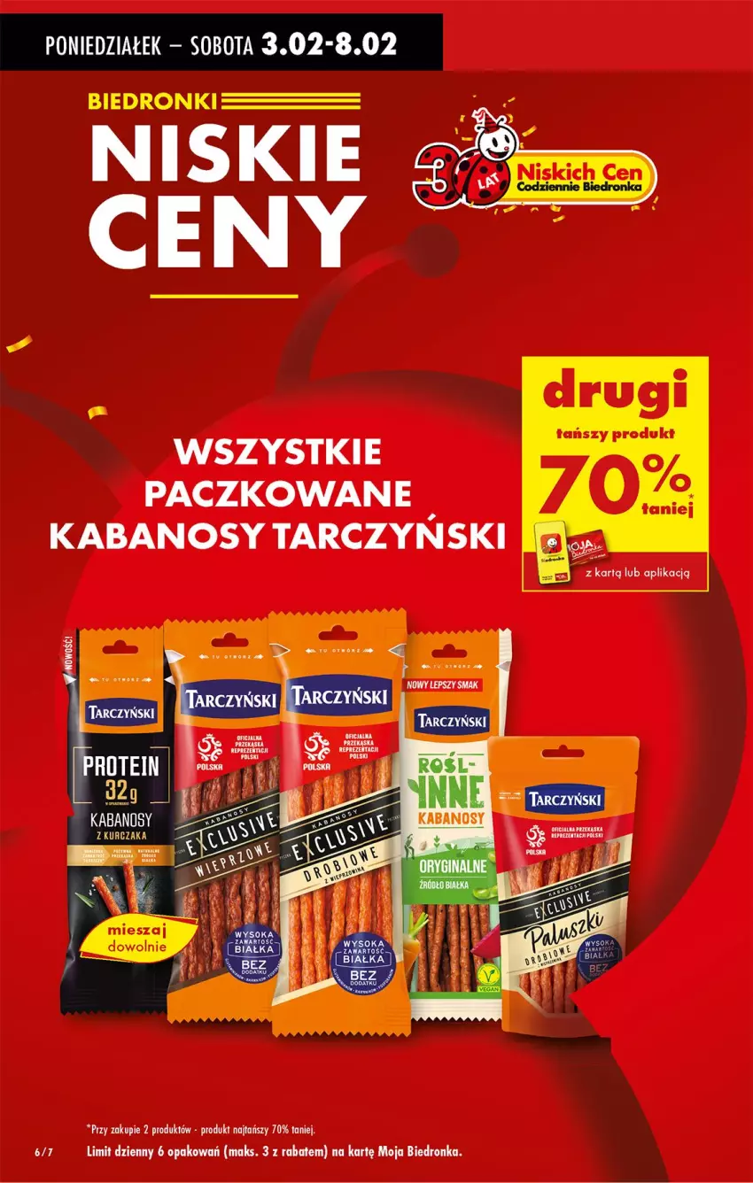 Gazetka promocyjna Biedronka - Od Poniedziałku - ważna 03.02 do 08.02.2025 - strona 6 - produkty: Kabanos, Tarczyński