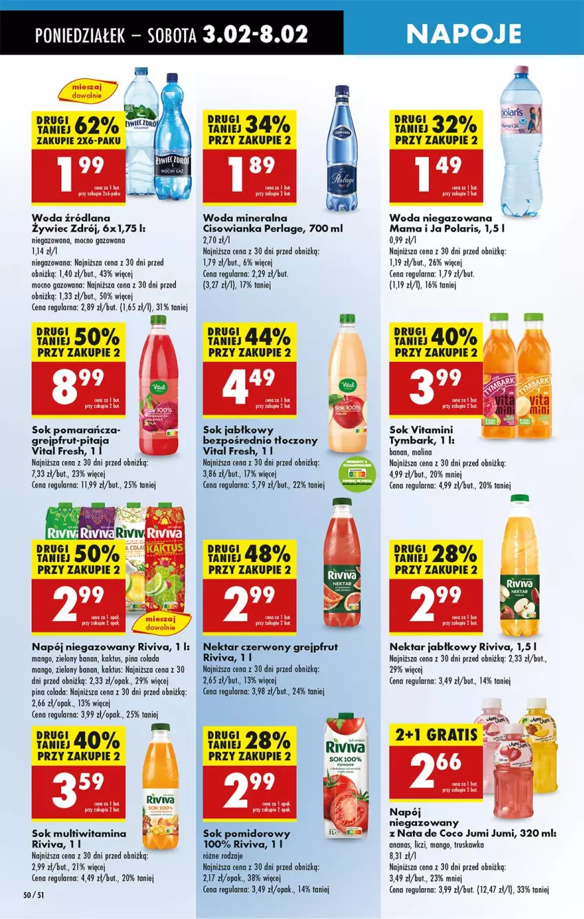 Gazetka promocyjna Biedronka - Od Poniedziałku - ważna 03.02 do 08.02.2025 - strona 60 - produkty: Ananas, Cisowianka, Fa, Grejpfrut, Kaktus, LANA, Leon, Liczi, Mango, Napój, Napój niegazowany, Napoje, Nektar, Sok, Sok jabłkowy, Sok pomidorowy, Tymbark, Woda, Woda mineralna, Woda niegazowana