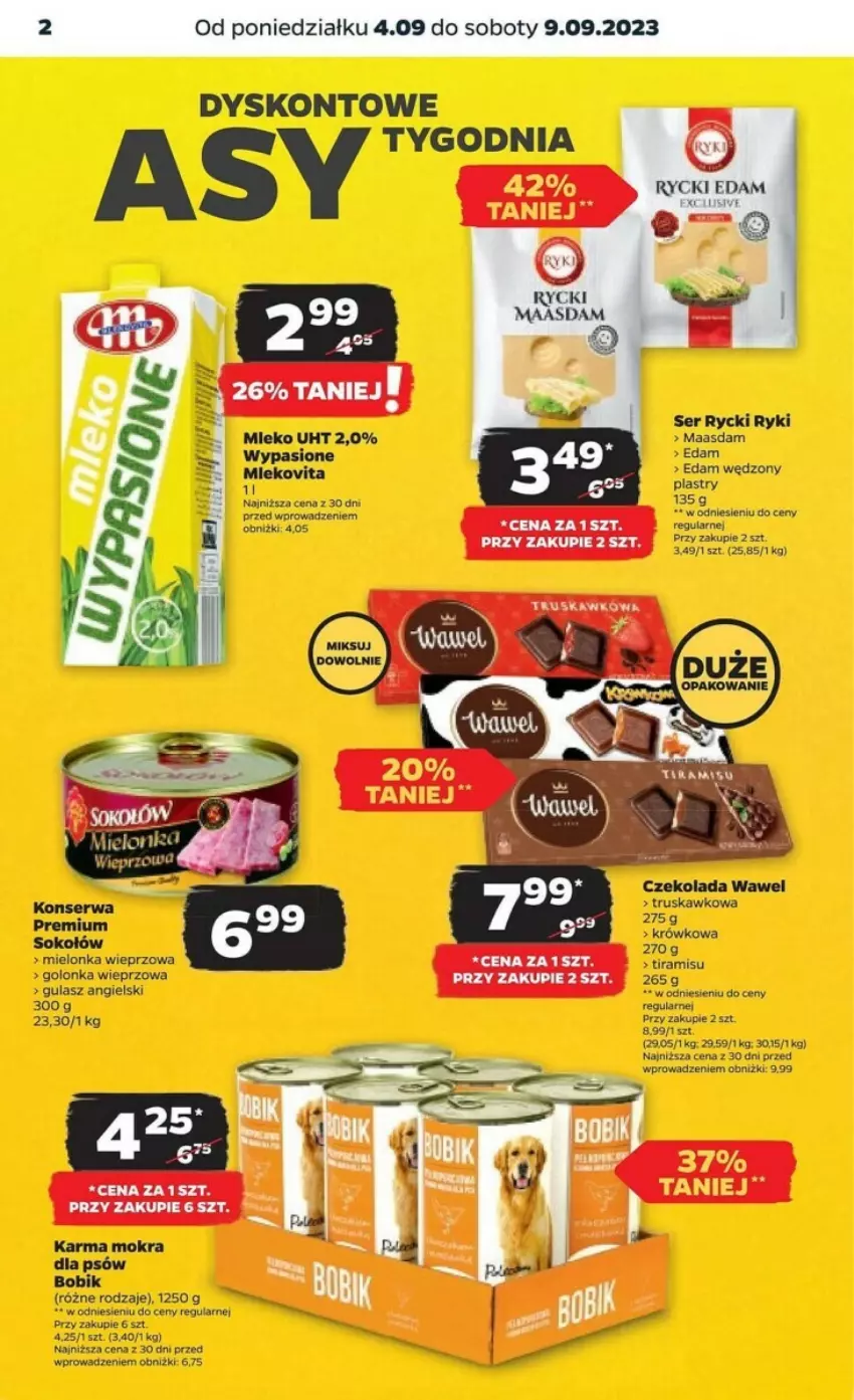 Gazetka promocyjna Netto - ważna 04.09 do 10.09.2023 - strona 12 - produkty: Edam, Golonka wieprzowa, Maasdam, Mleko, Ser, Sok, Sokołów