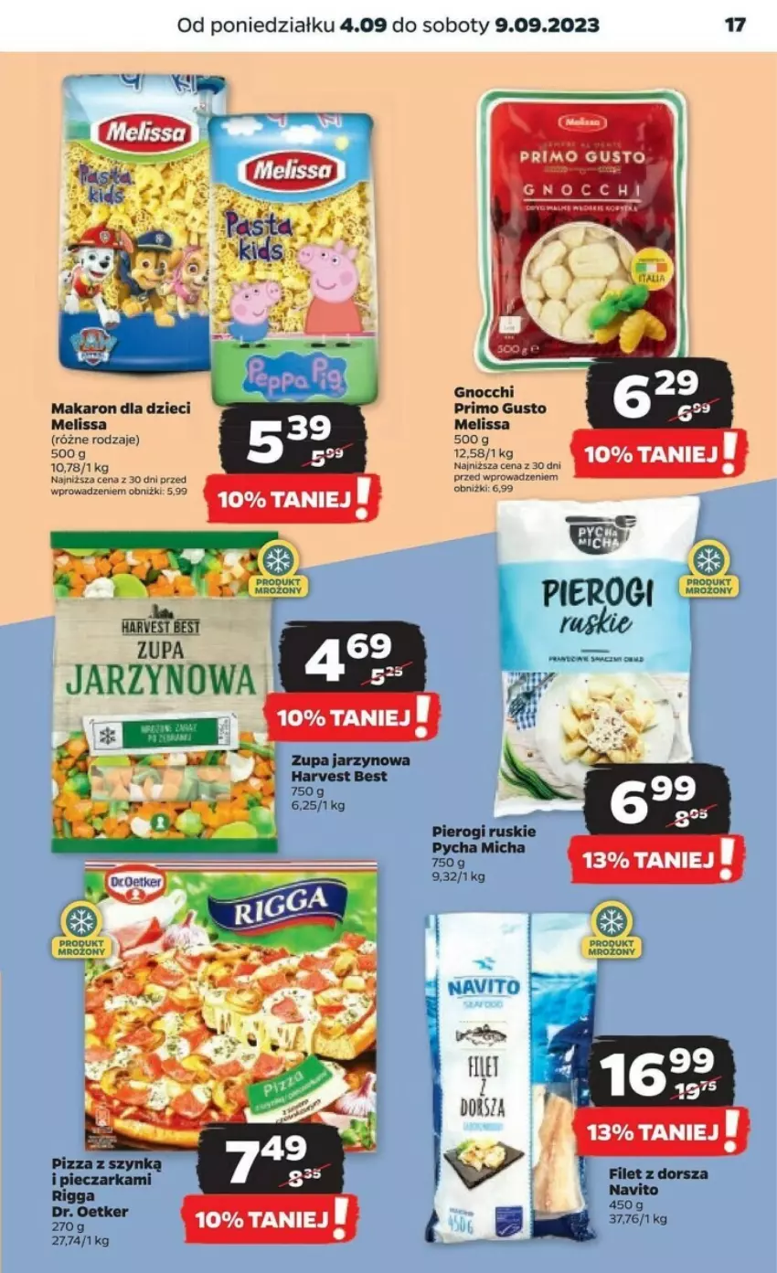 Gazetka promocyjna Netto - ważna 04.09 do 10.09.2023 - strona 9 - produkty: Dorsz, Dr. Oetker, Dzieci, Gnocchi, Makaron, Piec, Pieczarka, Pierogi