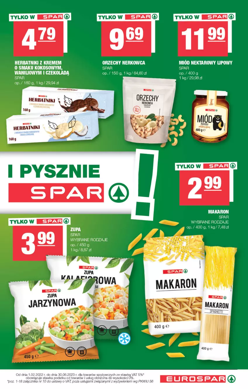 Gazetka promocyjna Spar - EuroSpar - ważna 01.01 do 11.01.2023 - strona 15 - produkty: Herbatniki, Kokos, Makaron, Sok, Zupa