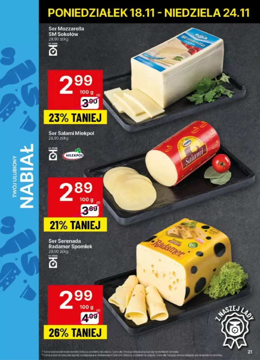 Gazetka promocyjna Delikatesy Centrum - ważna 18.11 do 24.11.2024 - strona 14 - produkty: Mozzarella, Radamer, Ser