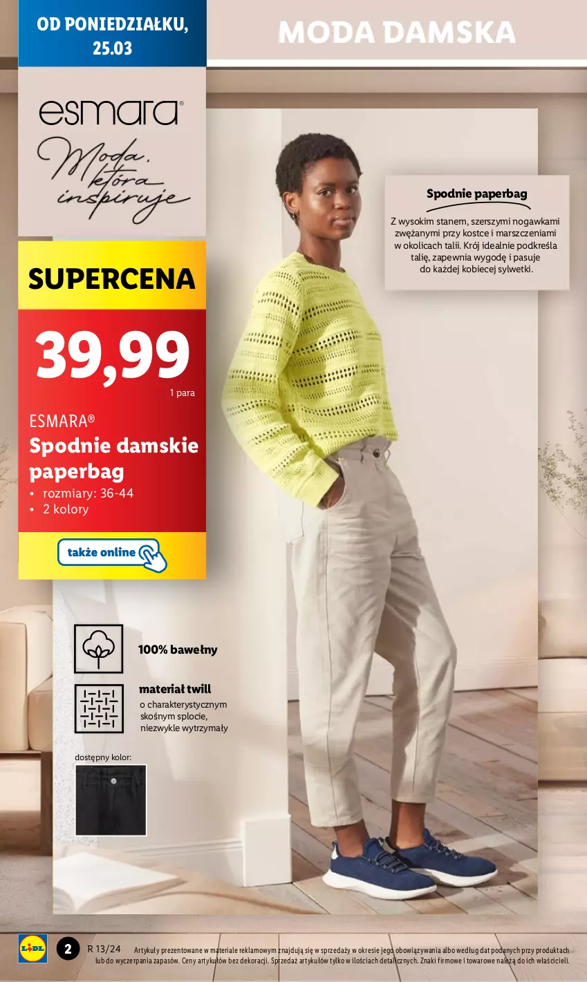 Gazetka promocyjna Lidl - GAZETKA - ważna 25.03 do 30.03.2024 - strona 12 - produkty: Mars, Moda, Sok, Spodnie