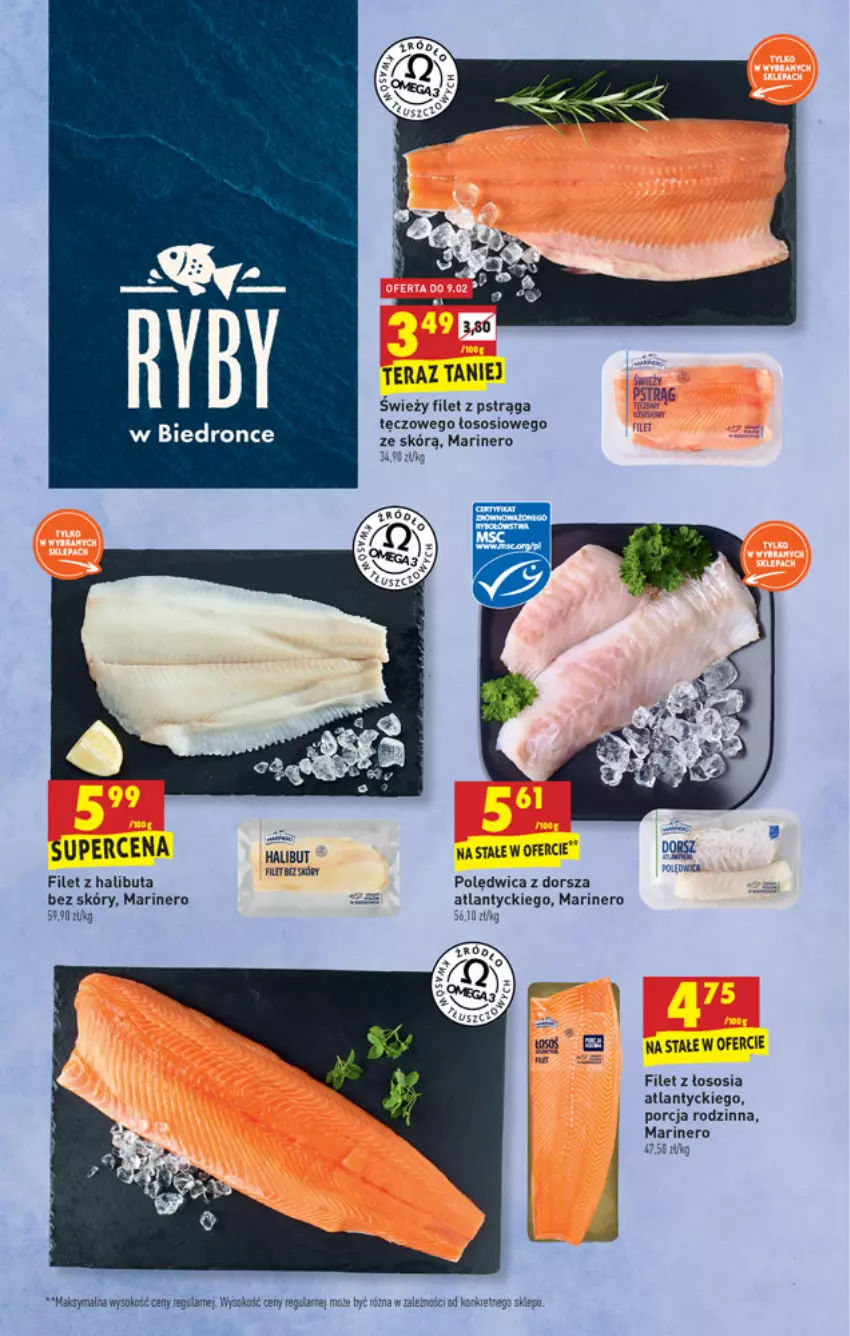 Gazetka promocyjna Biedronka - W tym tygodniu - ważna 07.02 do 12.02.2022 - strona 19 - produkty: Dorsz, Filet z pstrąga, Halibut, Kret, Polędwica, Por, Pstrąg, Sok, Sos, Tera