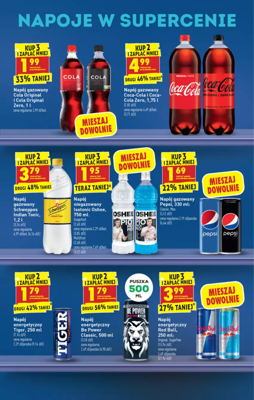 Gazetka promocyjna Biedronka - W tym tygodniu - ważna 07.02 do 12.02.2022 - strona 43 - produkty: Coca-Cola, Fa, Gin, LG, Napój, Napój energetyczny, Napój gazowany, Napoje, Oshee, Red Bull, Schweppes, Tiger