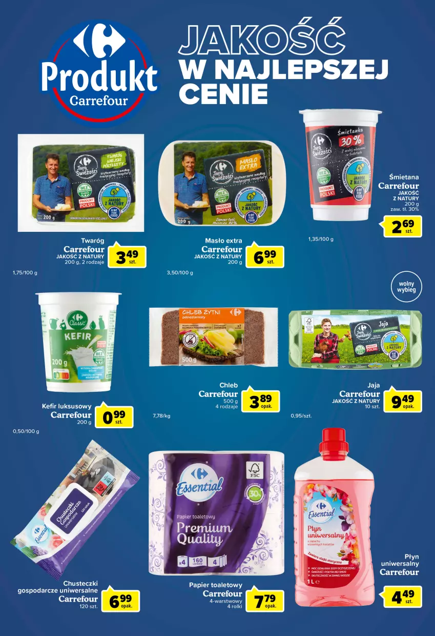 Gazetka promocyjna Carrefour - Gazetka Express - ważna 07.06 do 13.06.2022 - strona 4 - produkty: Chleb, Jaja, Kefir, Papier, Papier toaletowy, Rolki, Twaróg