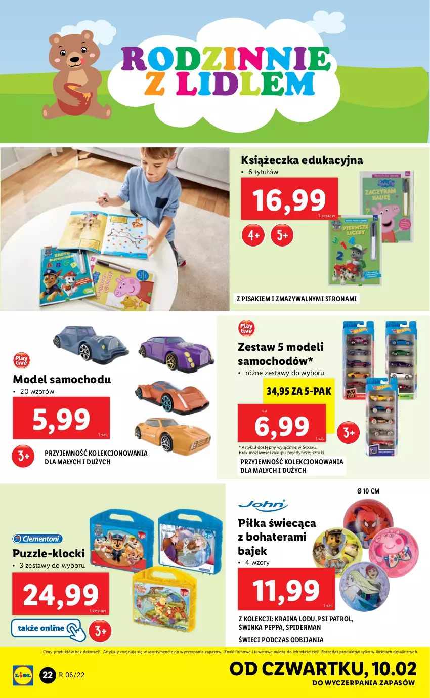 Gazetka promocyjna Lidl - GAZETKA - ważna 07.02 do 12.02.2022 - strona 22 - produkty: Inka, Klocki, Psi Patrol, Puzzle, Spiderman, Tera