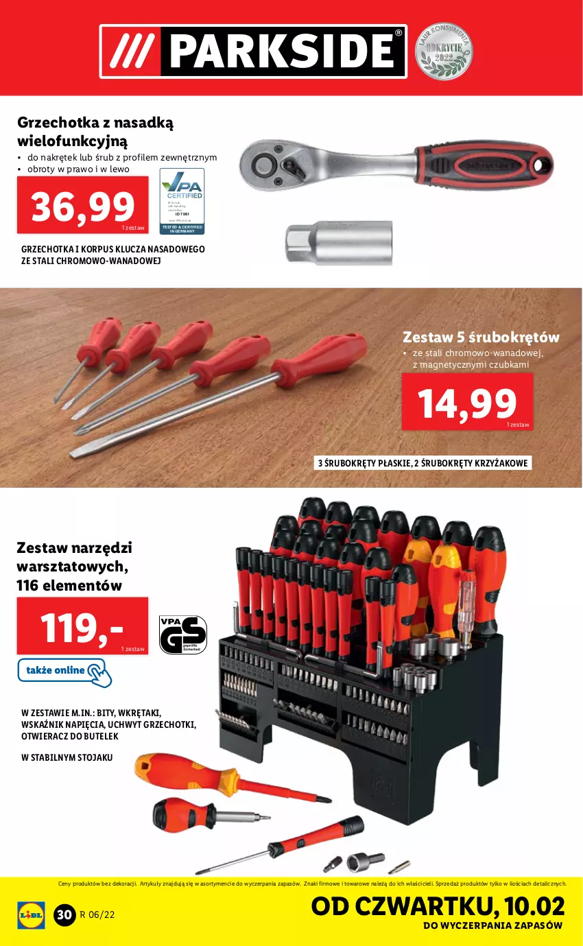 Gazetka promocyjna Lidl - GAZETKA - ważna 07.02 do 12.02.2022 - strona 30 - produkty: Control, Otwieracz, Stojak, Wkręt, Zestaw narzędzi