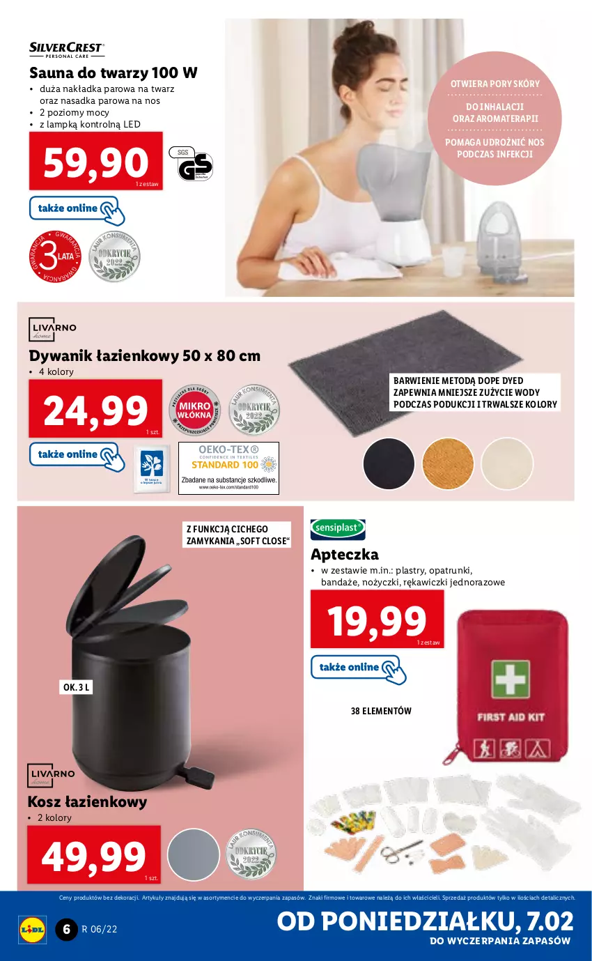 Gazetka promocyjna Lidl - GAZETKA - ważna 07.02 do 12.02.2022 - strona 6 - produkty: Dywan, Dywanik, Dywanik łazienkowy, Kosz, Kosz łazienkowy, Noż, Nożyczki, Por, Tera