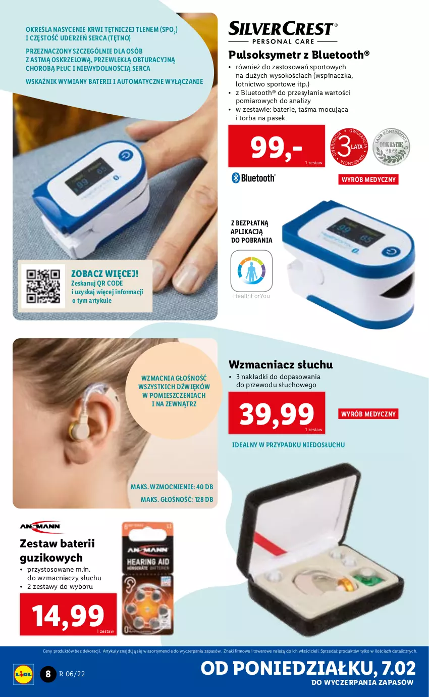 Gazetka promocyjna Lidl - GAZETKA - ważna 07.02 do 12.02.2022 - strona 8 - produkty: Pasek, Por, Pulsoksymetr, Ser, Sok, Sport, Torba, Wzmacniacz słuchu