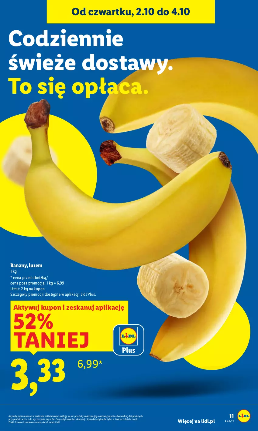 Gazetka promocyjna Lidl - GAZETKA - ważna 02.10 do 04.10.2025 - strona 11 - produkty: Banany