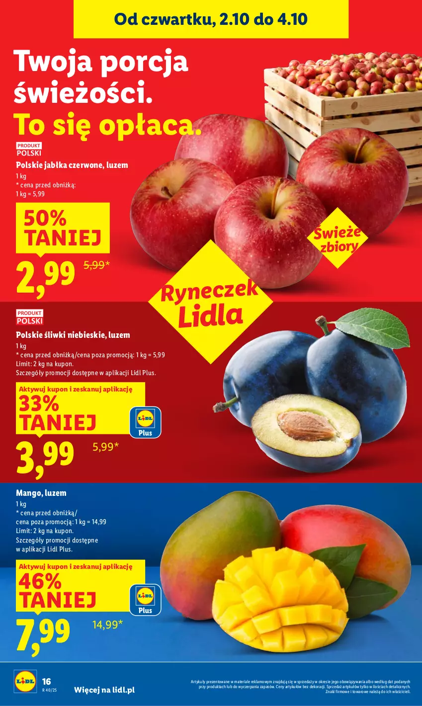 Gazetka promocyjna Lidl - GAZETKA - ważna 02.10 do 04.10.2025 - strona 20 - produkty: Jabłka, Mango, Por