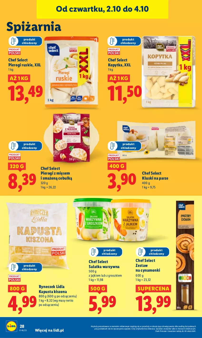 Gazetka promocyjna Lidl - GAZETKA - ważna 02.10 do 04.10.2025 - strona 32 - produkty: Kluski na parze, Kopytka, Pierogi, Sałat, Sałatka, Sałatka warzywna