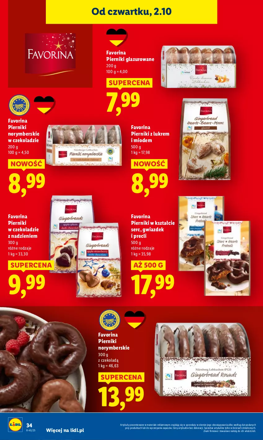 Gazetka promocyjna Lidl - GAZETKA - ważna 02.10 do 04.10.2025 - strona 38 - produkty: Fa, Lazur, Piernik, Pierniki w czekoladzie, Ser