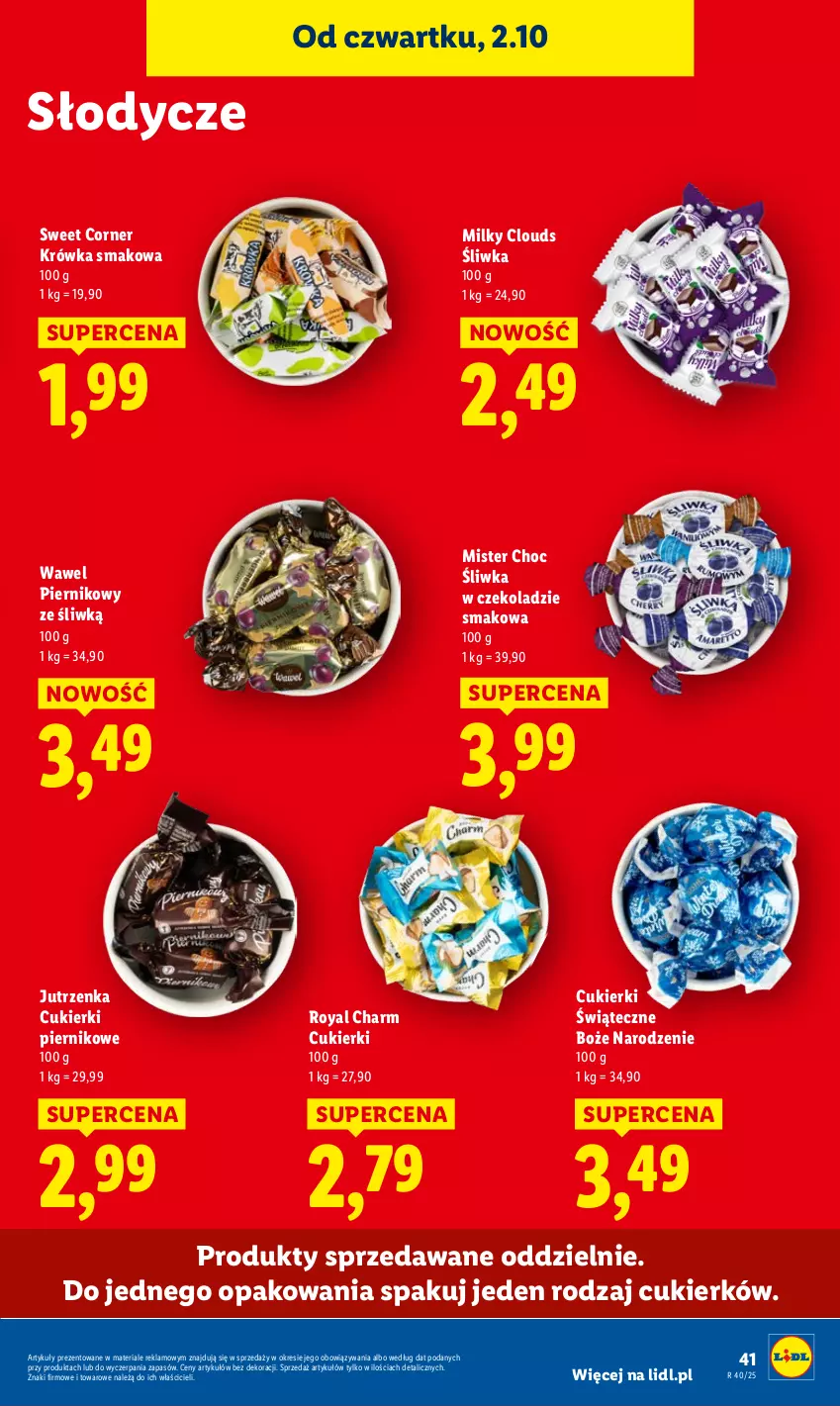 Gazetka promocyjna Lidl - GAZETKA - ważna 02.10 do 04.10.2025 - strona 45 - produkty: Cukier, Cukierki, Jutrzenka, Piernik, Wawel
