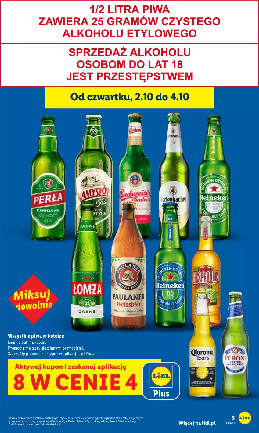 Gazetka promocyjna Lidl - GAZETKA - ważna 02.10 do 04.10.2025 - strona 5 - produkty: Piwa