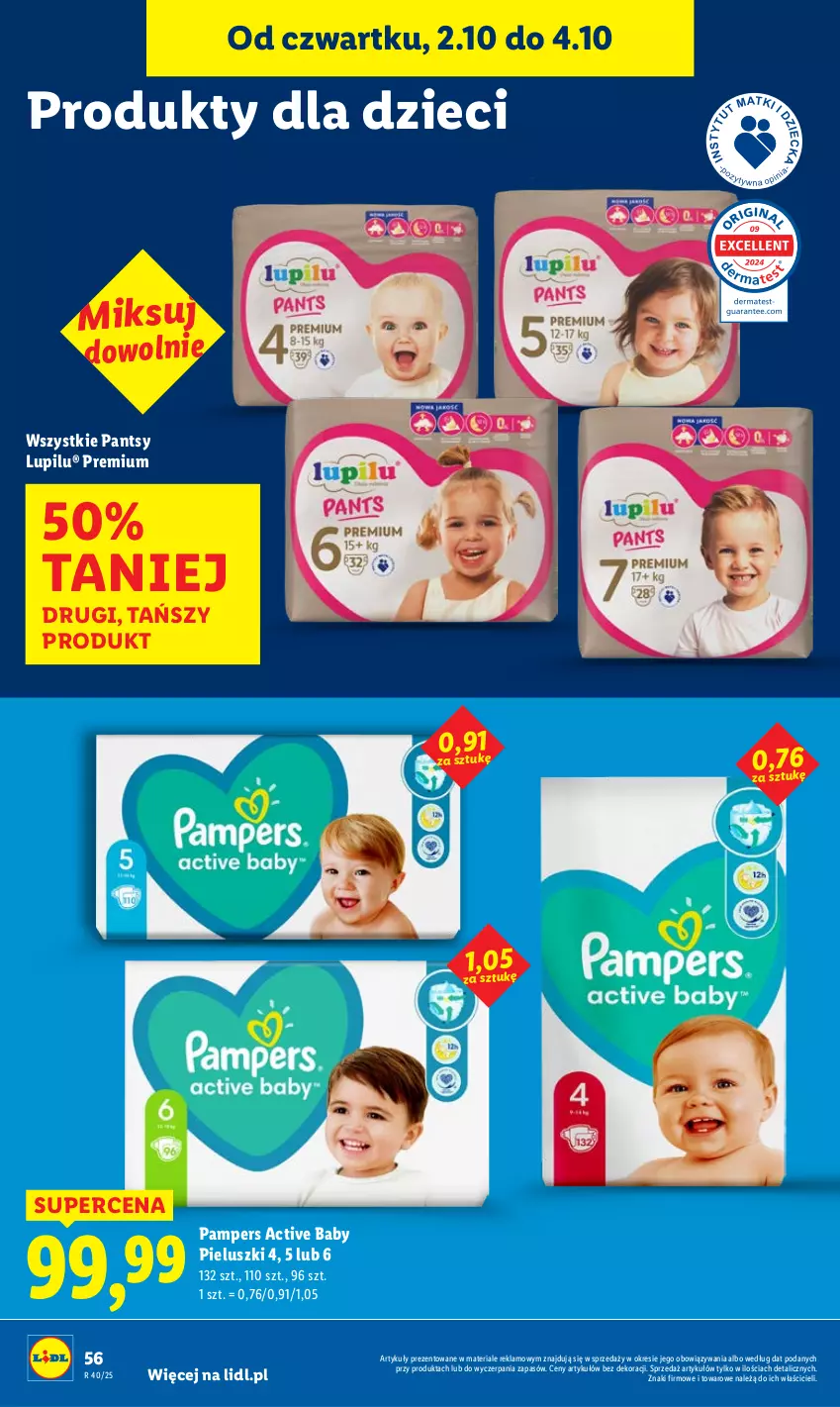 Gazetka promocyjna Lidl - GAZETKA - ważna 02.10 do 04.10.2025 - strona 60 - produkty: Dzieci, Pampers