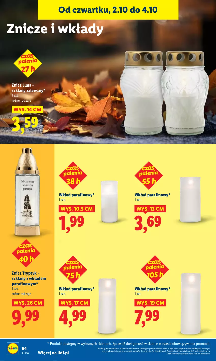 Gazetka promocyjna Lidl - GAZETKA - ważna 02.10 do 04.10.2025 - strona 68 - produkty: Znicz
