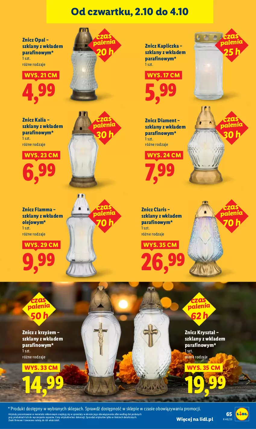 Gazetka promocyjna Lidl - GAZETKA - ważna 02.10 do 04.10.2025 - strona 69 - produkty: Olej, Znicz