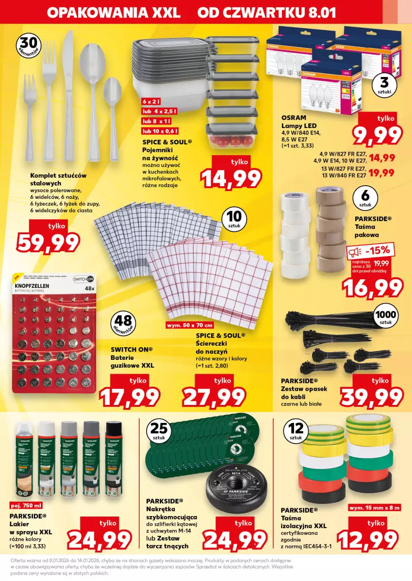 Gazetka promocyjna Kaufland - Kaufland - ważna 08.01 do 14.01.2026 - strona 5 - produkty: Fa, Lakier, Noż, Parkside, Pasek, Pojemnik, Taśma pakowa