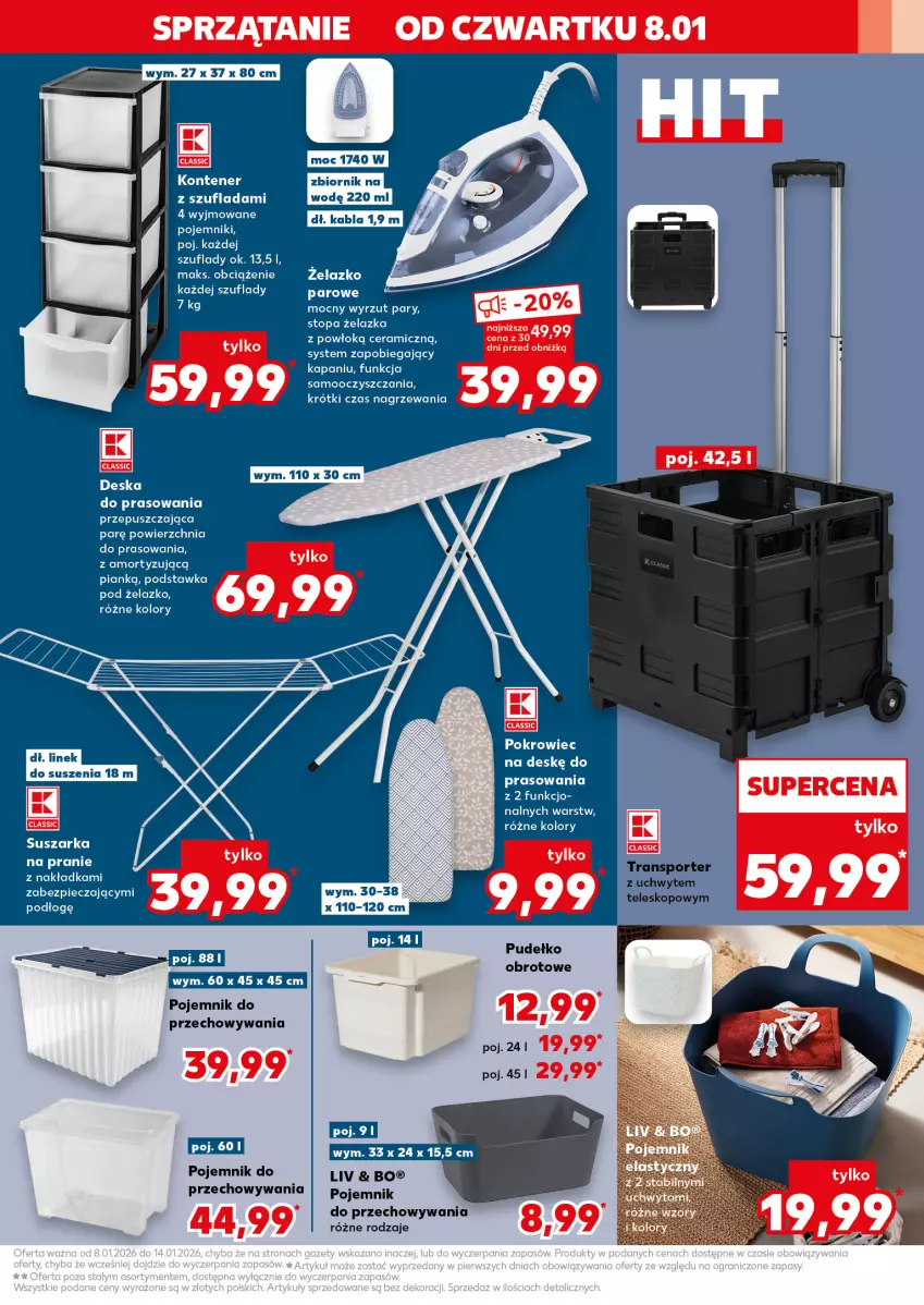 Gazetka promocyjna Kaufland - Kaufland - ważna 08.01 do 14.01.2026 - strona 9 - produkty: Piec, Pojemnik, Pojemnik do przechowywania, Pokrowiec, Pokrowiec na deskę, Pudełko, Sprzątanie, Suszarka