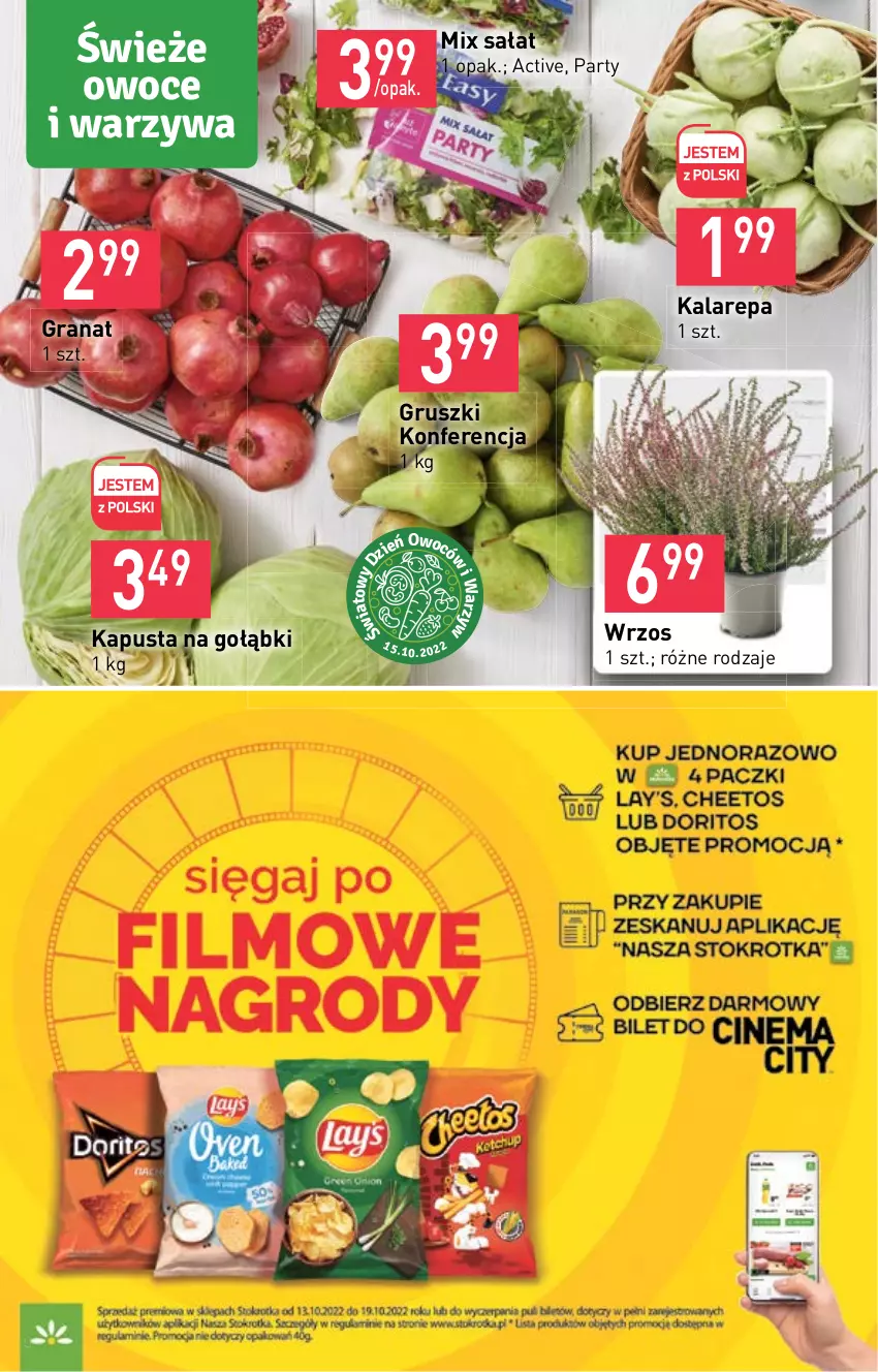 Gazetka promocyjna Stokrotka - Market - ważna 13.10 do 19.10.2022 - strona 4 - produkty: Gra, Granat, Gruszki, Owoce, Sałat, Warzywa