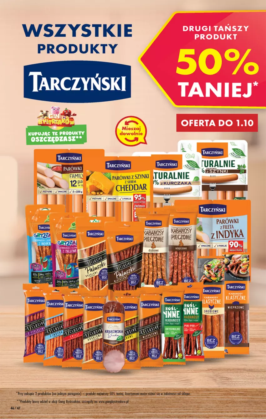 Gazetka promocyjna Biedronka - ważna 29.09 do 05.10.2022 - strona 46 - produkty: Cheddar, Fa, Kabanos, Kurczak, Parówki, Por, Ser, Tarczyński