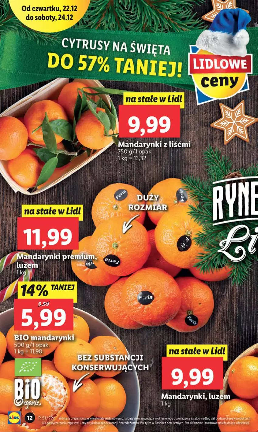 Gazetka promocyjna Lidl - GAZETKA - ważna 22.12 do 24.12.2022 - strona 14 - produkty: Mandarynki, Ser