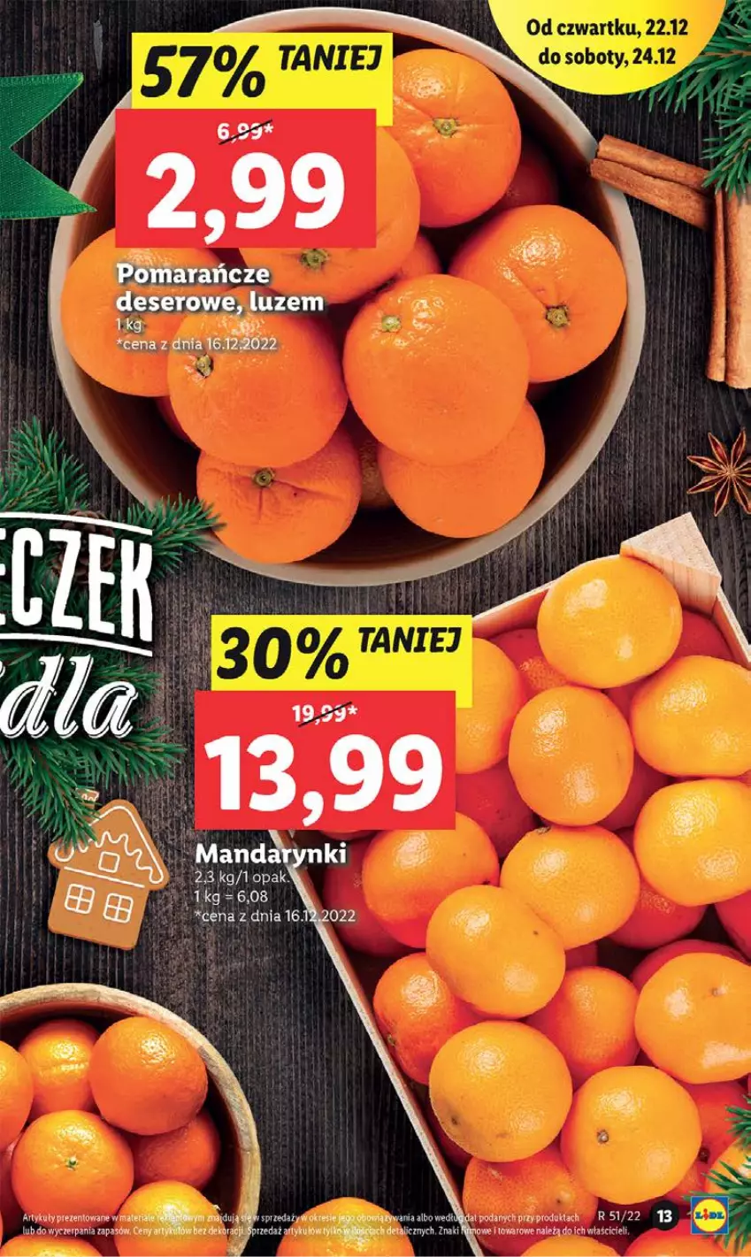 Gazetka promocyjna Lidl - GAZETKA - ważna 22.12 do 24.12.2022 - strona 15 - produkty: Deser, Pomarańcze, Ser