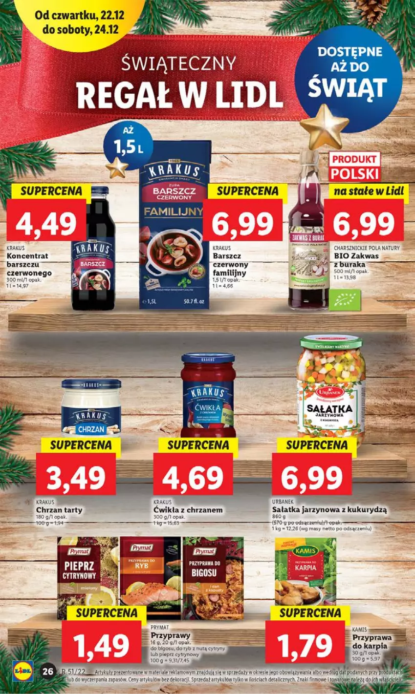 Gazetka promocyjna Lidl - GAZETKA - ważna 22.12 do 24.12.2022 - strona 30 - produkty: Bigos, Chrzan, Cytryny, Fa, Krakus, Pieprz, Prymat, Sałat, Sałatka