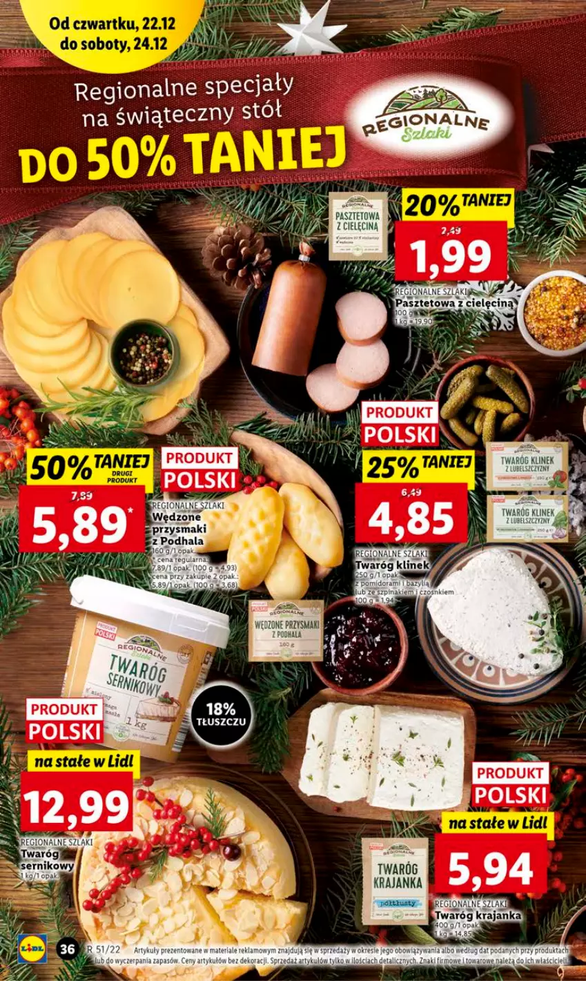 Gazetka promocyjna Lidl - GAZETKA - ważna 22.12 do 24.12.2022 - strona 42 - produkty: Pasztet, Stół, Twaróg