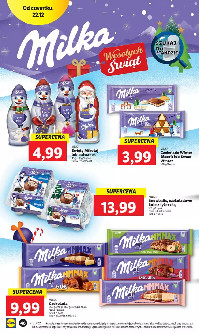 Gazetka promocyjna Lidl - GAZETKA - ważna 22.12 do 24.12.2022 - strona 56 - produkty: Czekolada, Milka, Oreo