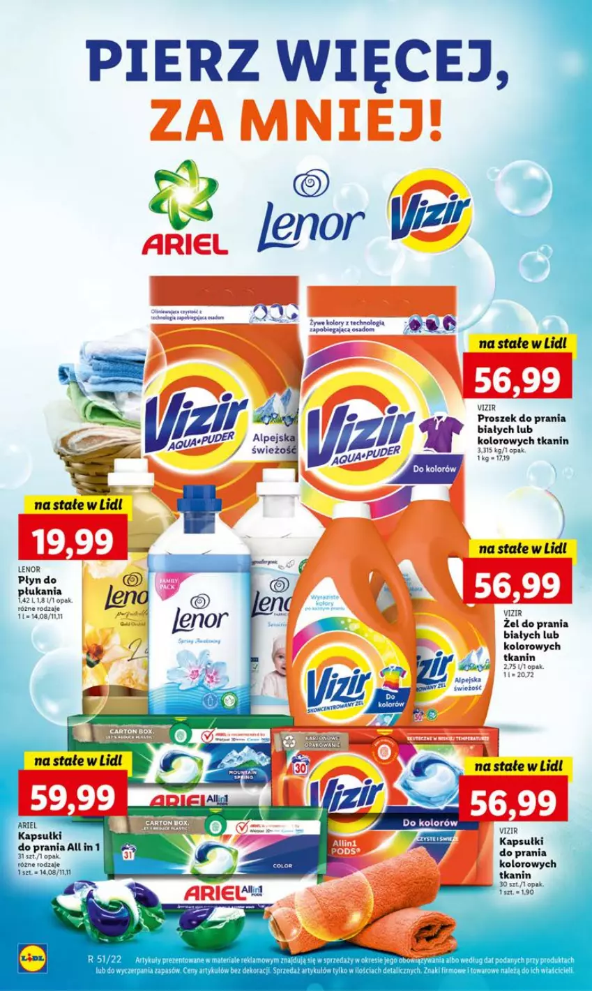 Gazetka promocyjna Lidl - GAZETKA - ważna 22.12 do 24.12.2022 - strona 83 - produkty: Ariel, Proszek do prania, Vizir