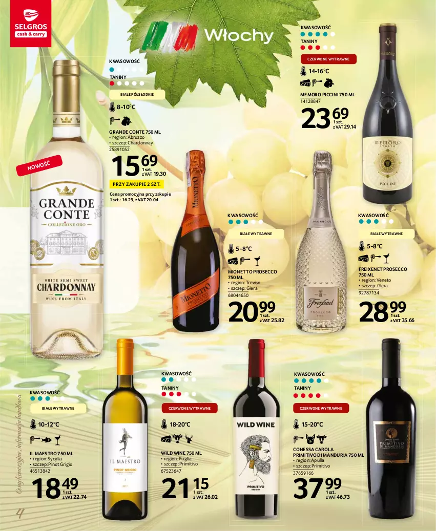 Gazetka promocyjna Selgros - Katalog Wina - ważna 08.03 do 04.08.2021 - strona 4 - produkty: Chardonnay, Gra, Mionetto, Pinot Grigio, Prosecco