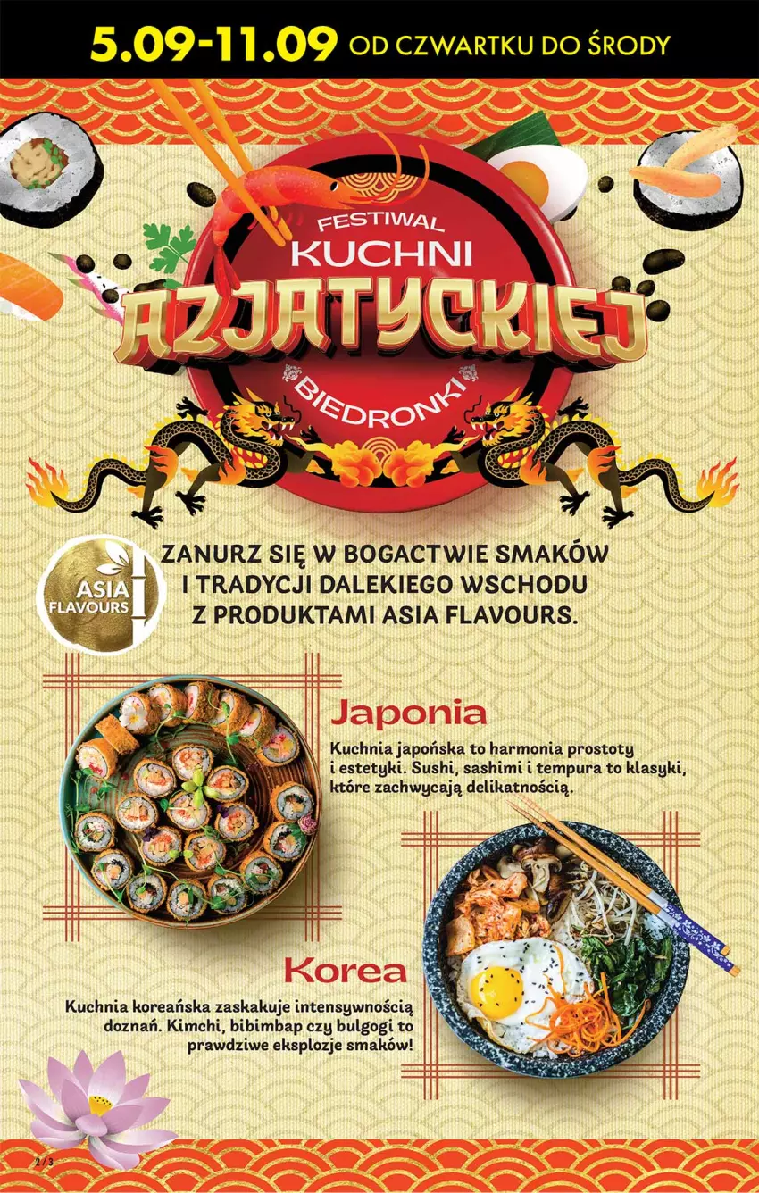 Gazetka promocyjna Biedronka - Kuchnia Azjatycka - ważna 05.09 do 11.09.2024 - strona 2 - produkty: Kuchnia, LG, Pur, Sushi