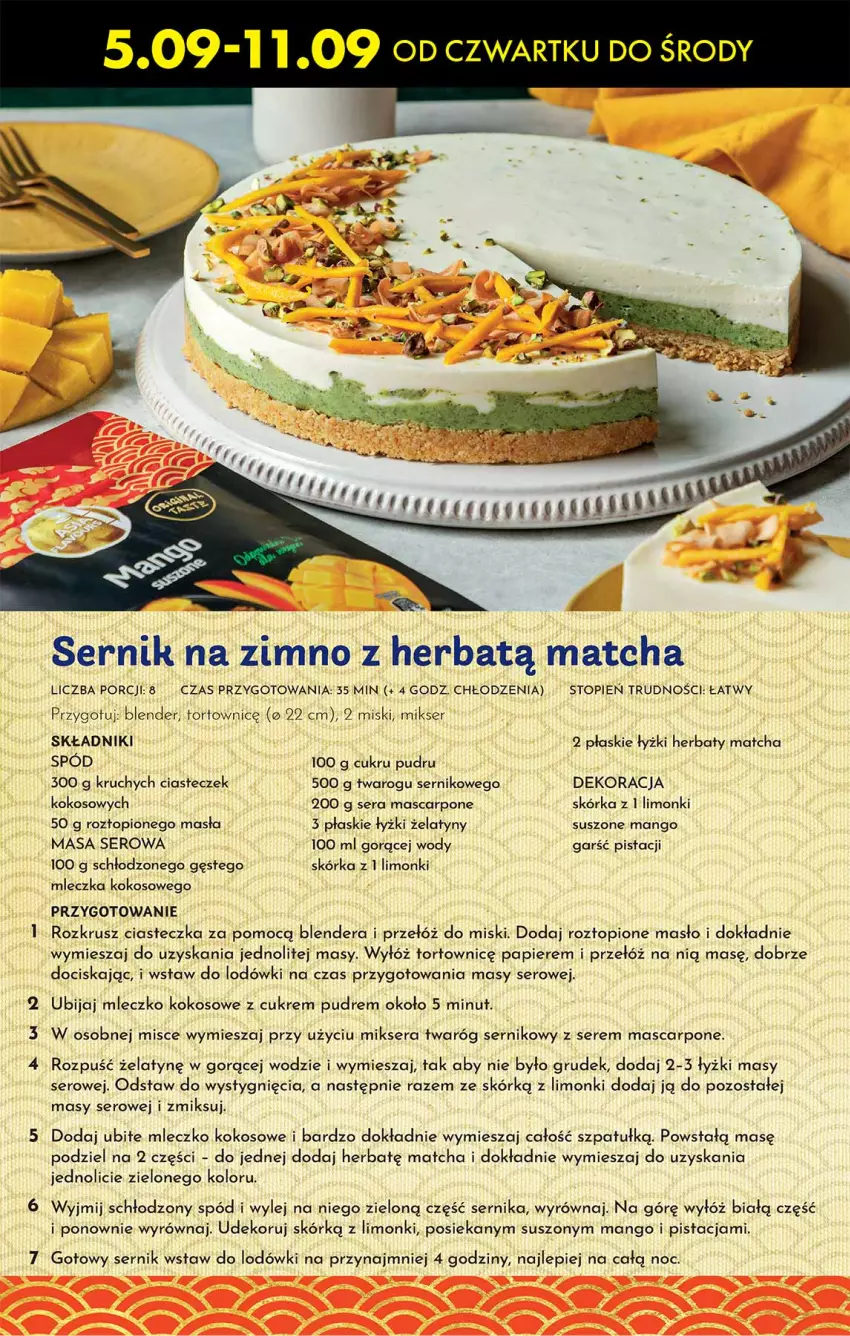 Gazetka promocyjna Biedronka - Kuchnia Azjatycka - ważna 05.09 do 11.09.2024 - strona 33 - produkty: Blender, Kokos, Mango, Mascarpone, Masło, Mikser, Mleczko, Papier, Por, Ser, Top, Twaróg