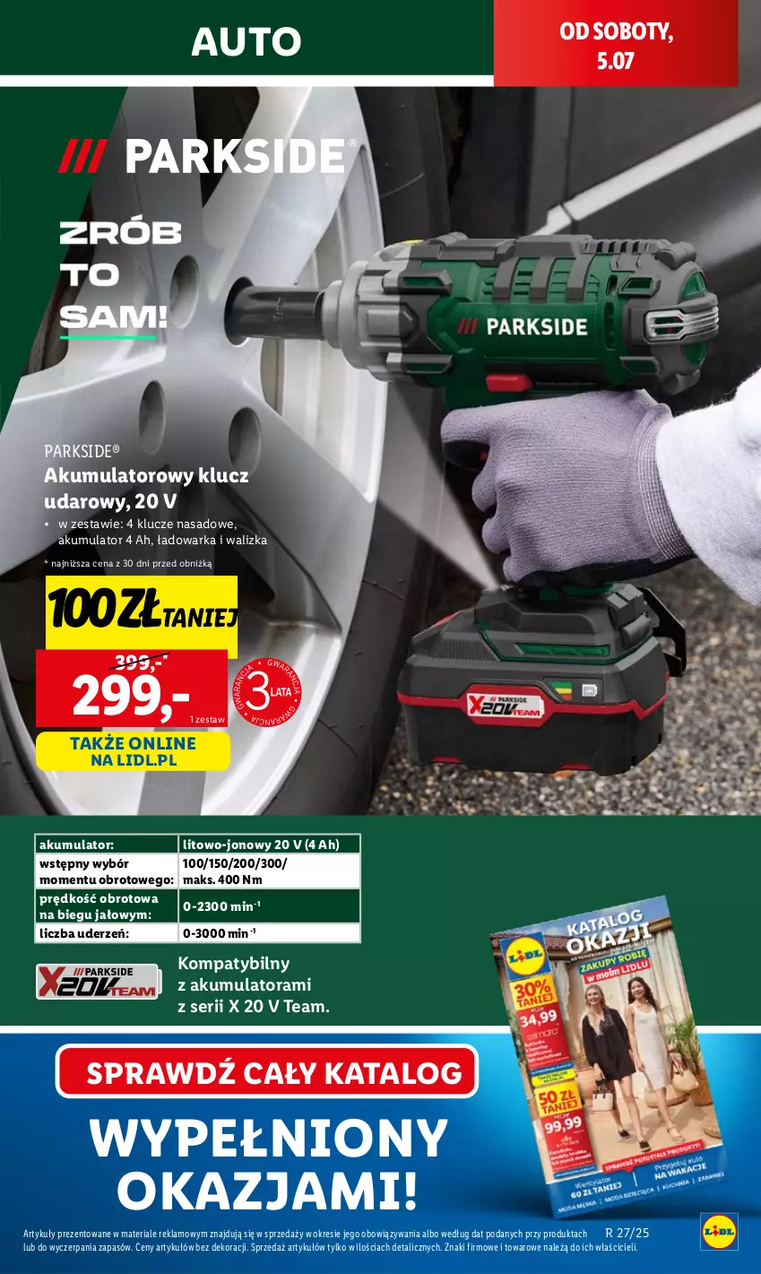Gazetka promocyjna Lidl - GAZETKA - ważna 03.07 do 05.07.2025 - strona 11 - produkty: Akumulator, Klucz udarowy, Parkside, Ser, Walizka, Warka